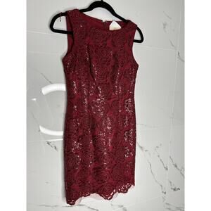 Aidan Mattox Wine Burgandy Wedding Guest Formal Prom Sexy Sequin Dress Sz 2 EUC